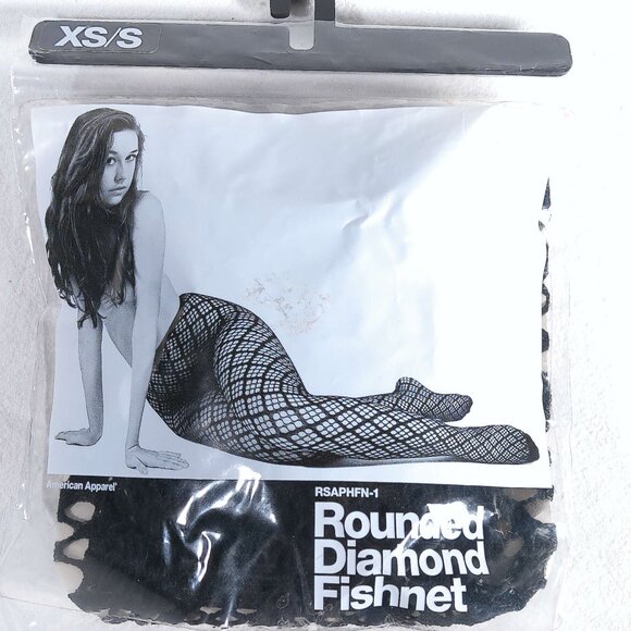 American Apparel Rounded Diamond Fishnet Pantyhose Women XS/S - Picture 1 of 5